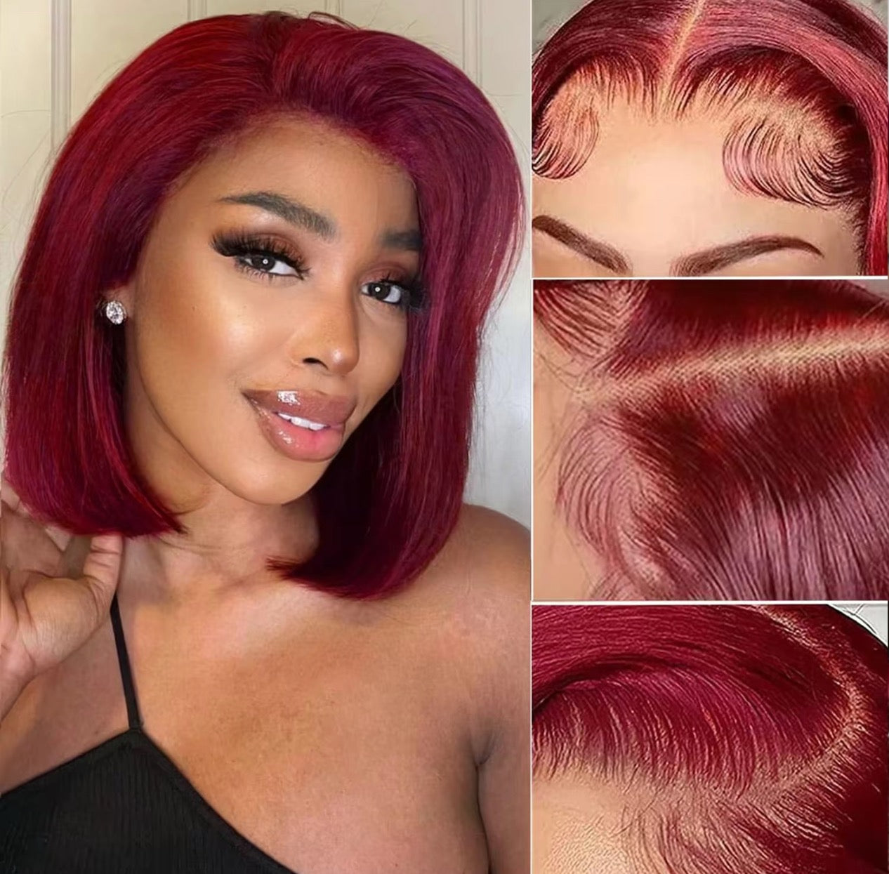 Human Hair 99J Burgundy Bob