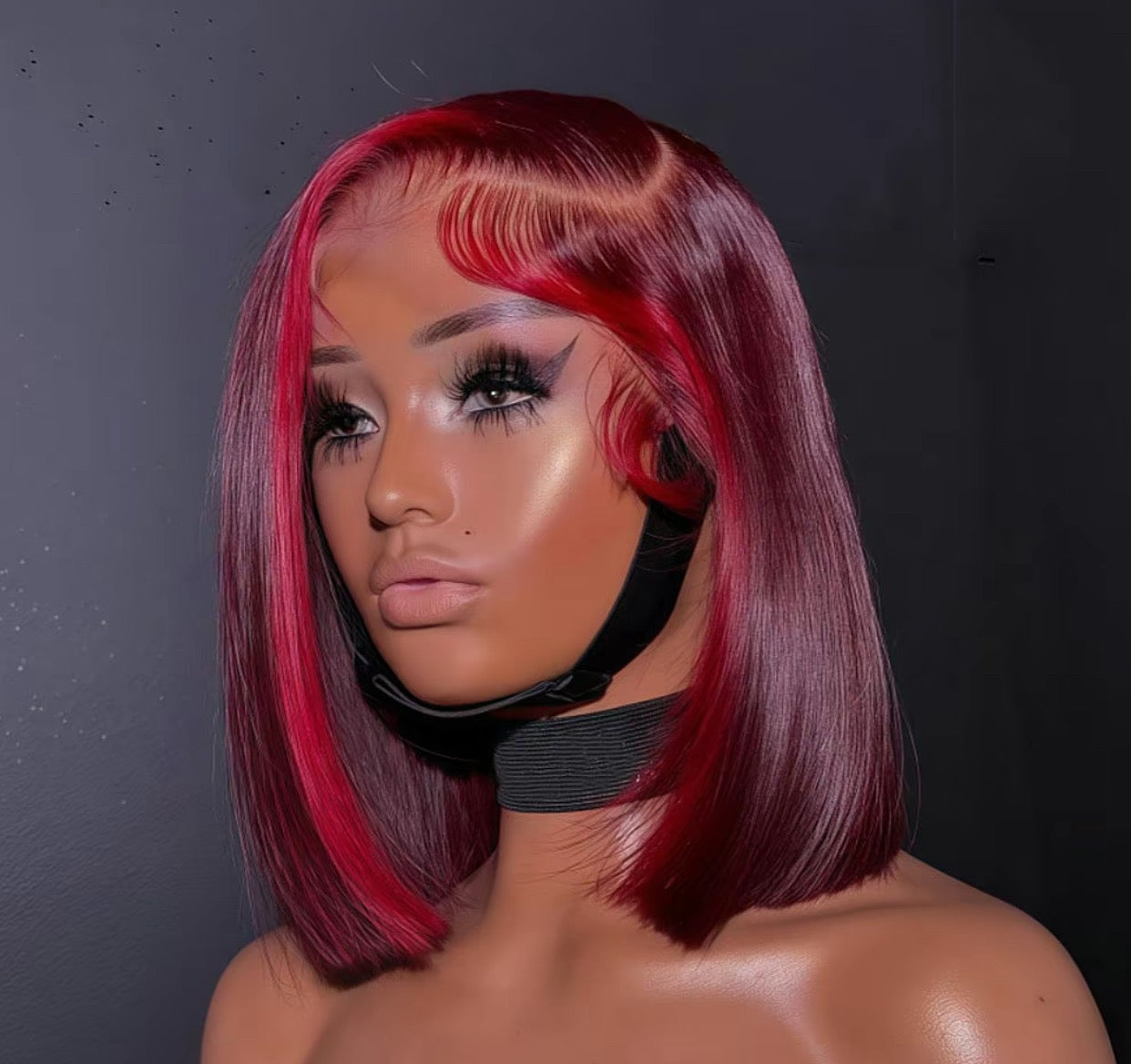 Human Hair Highlight 99J Frontal