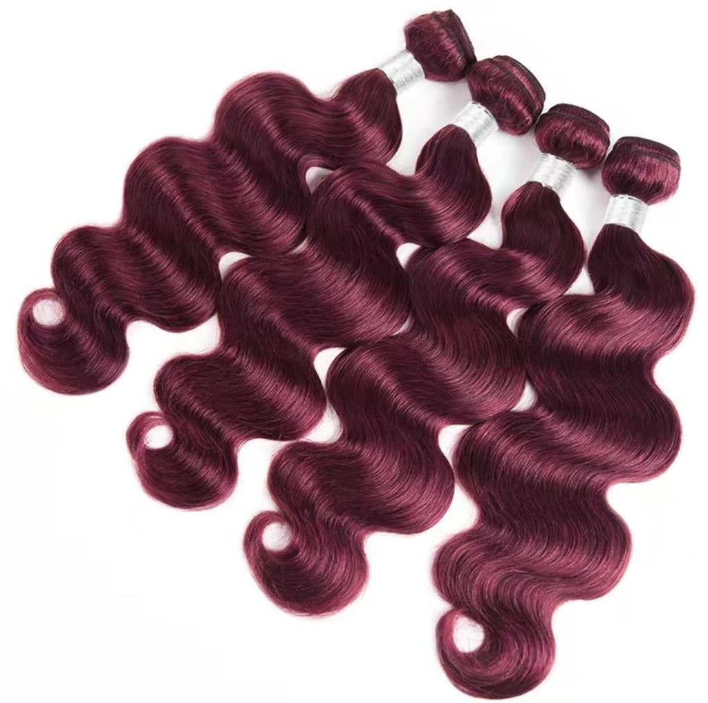 Human Hair 99J 4PC Bundles