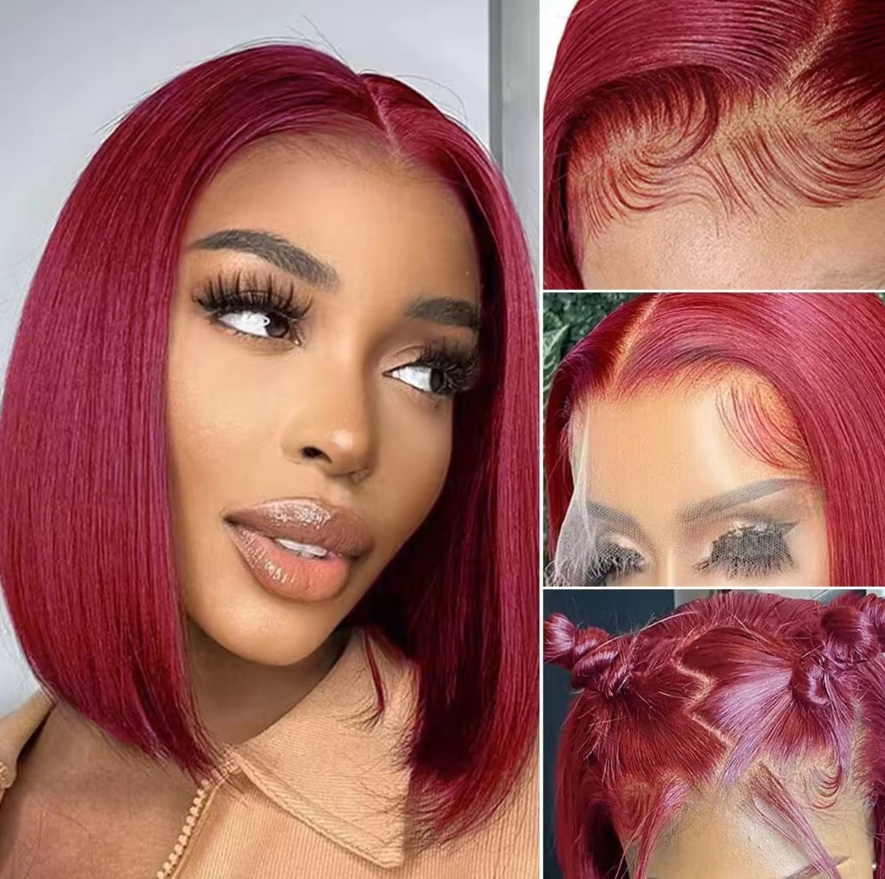 Human Hair 99J Burgundy Bob