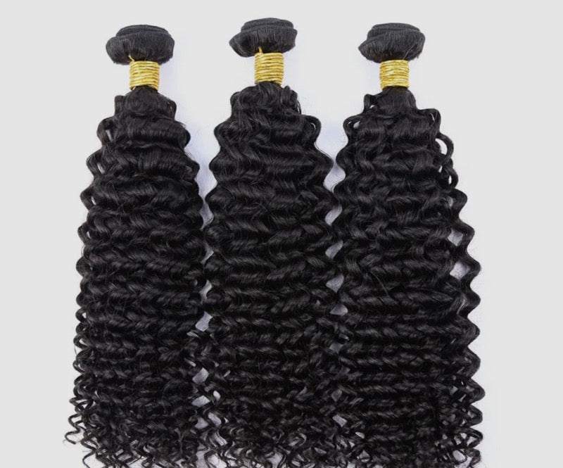 Human Hair 3 Water Wave Bundles