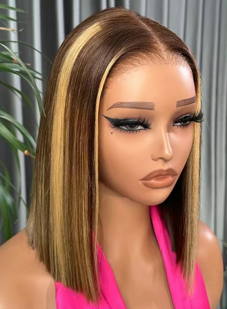 Human Hair Highlight Closure Bob