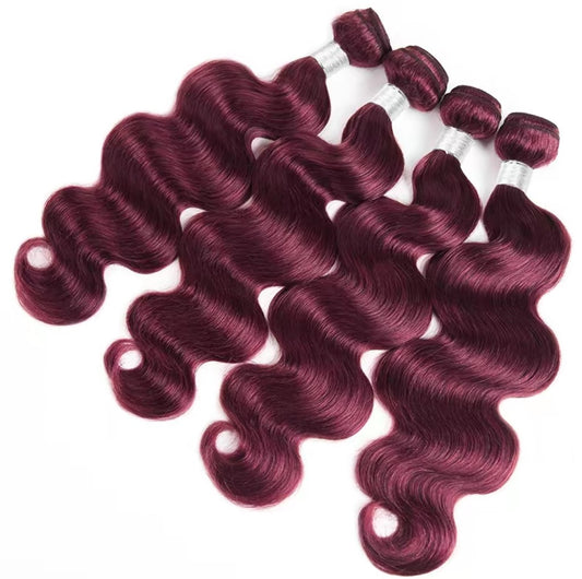 Human Hair 99J 4PC Bundles