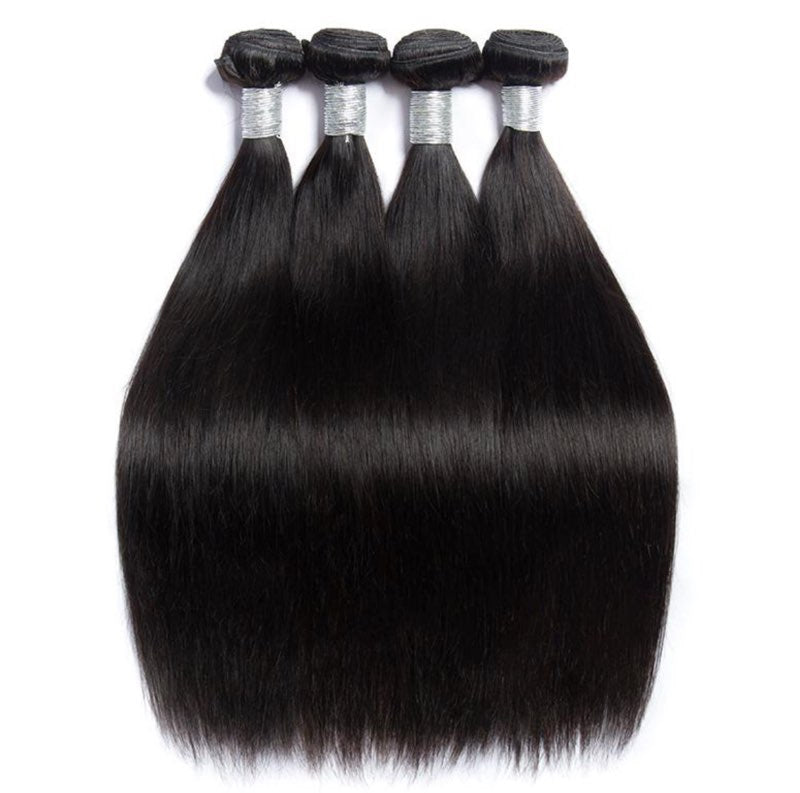 Human Hair 4 Straight Bundles