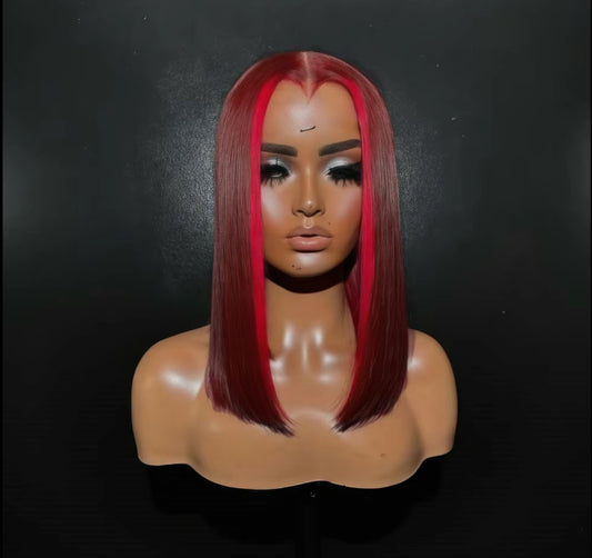 Human Hair Highlight 99J Frontal