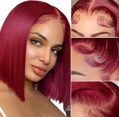 Human Hair 99J Burgundy Bob