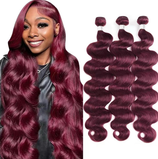 Human Hair 99J Body Wave 3PC Bundles