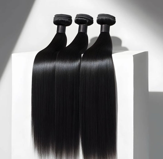 Human Hair 3 Straight Bundles